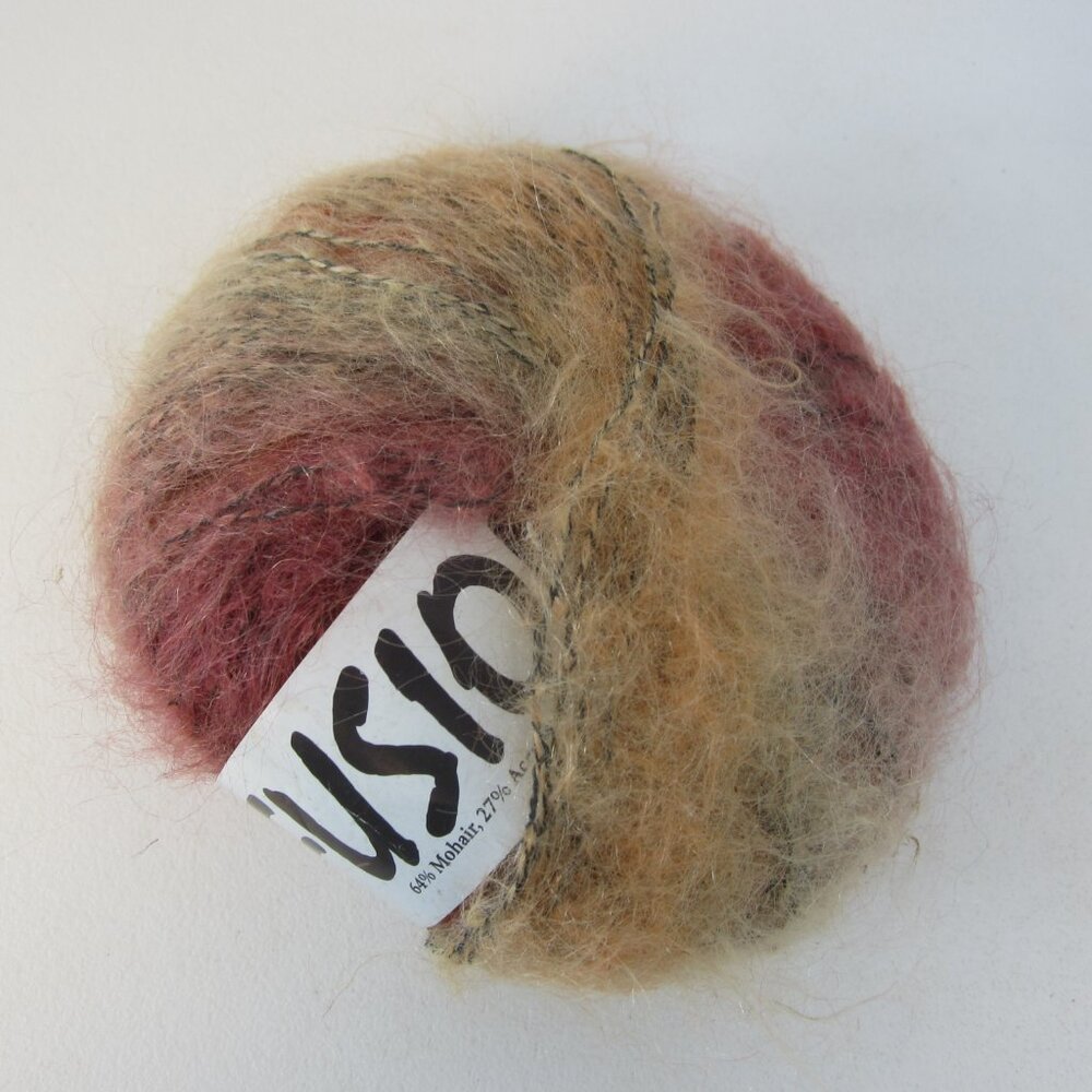 1 Skein Reynolds Fusion Mohair Purple Gold 76 50g 1.76 oz 136 Yards Bulky